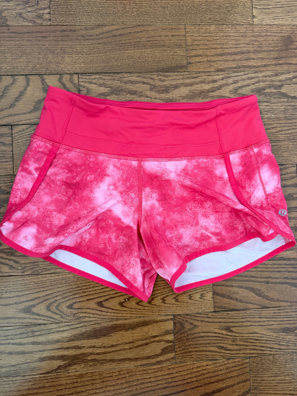 lululemon Run Times Short 4” – Pink & White Abstract Print | Size S